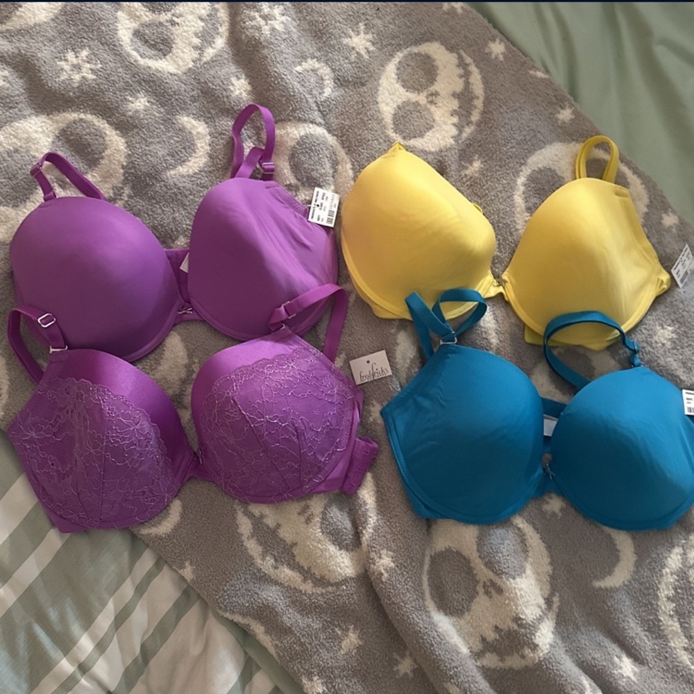 Colorful Purple and Yellow Bras